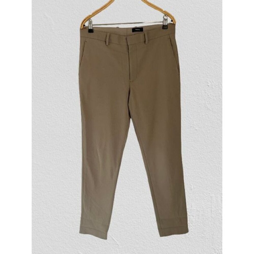 Theory Cotton Blent Trousers Casual Pants Beige / Brown Strait Cut Size 33